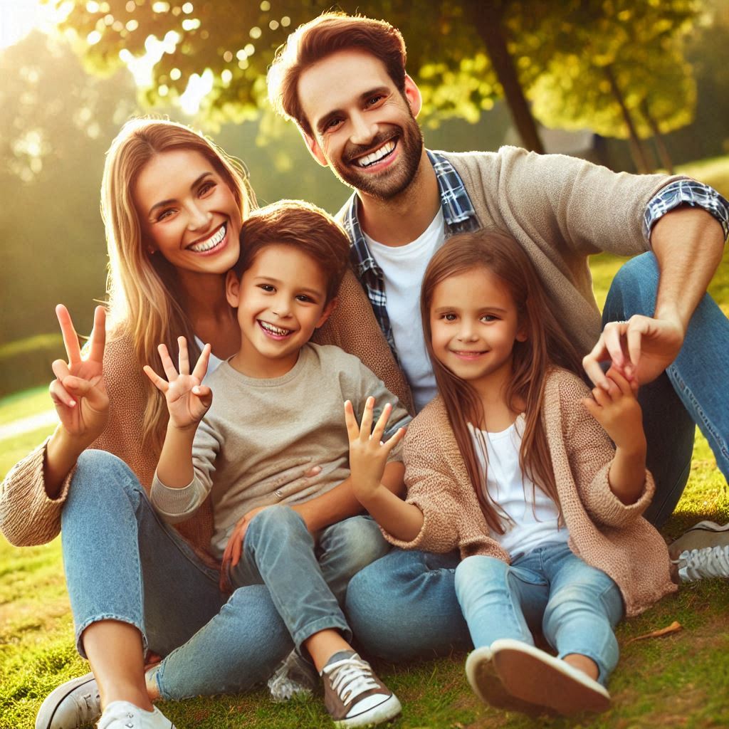 uma família passando tempo de qualidade juntos após aprender dizer não